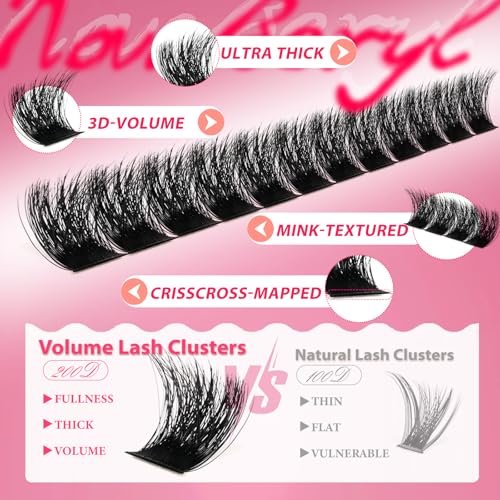 Fluffy 200D Lash Clusters Kit 10-18mm with Bond & Seal