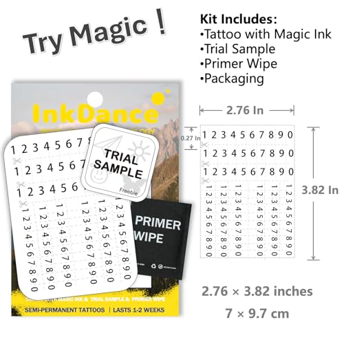 DIY Number Temporary Tattoos - Waterproof, Plant-Based, Lasts 1-2 Weeks