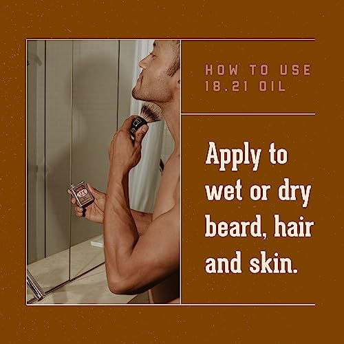 18.21 Man Made Man Spiced Vanilla Beard Oil & Beard Balm - Set Bundle, All Hair & Skin Types for Men, Strengthens and Moisturizes in a Manly Aroma