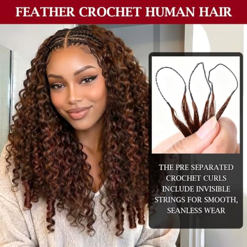 LOLly Hair 30# 20 Inch Pre-Looped Human Crochet Hair for Curly Protective Styles