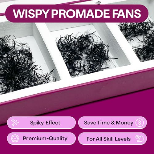 750 Wispy Promade Fans - 5D 7D 9D, C D CC Curl 0.05-0.07mm Thickness Mixed Length - Handmade Wispy Eyelash Extensions Loose Premade Lash Fans Soft Spikes Volume Lash (5D-0.07-C, 9/10/11)