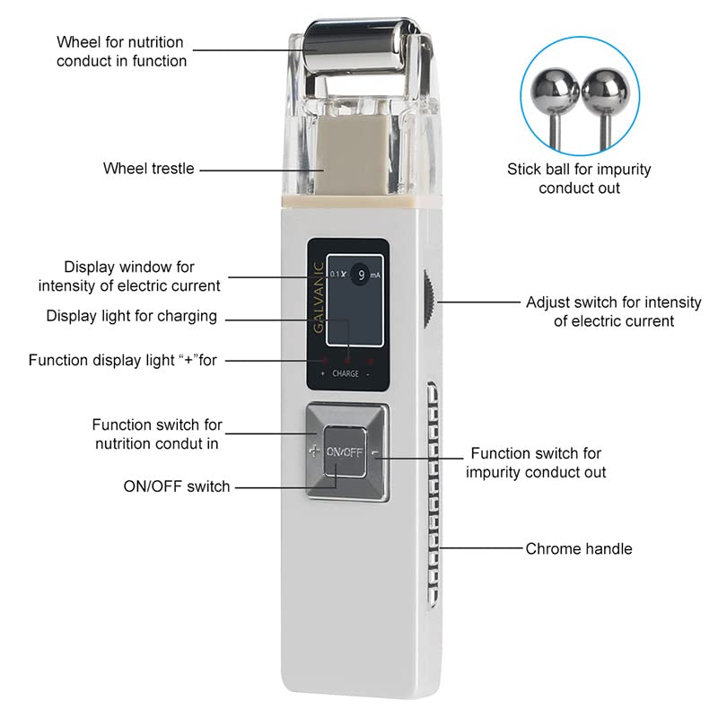 Galvanic Facial Roller Anti-Aging Microcurrent Spa Massager