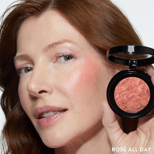 LAURA GELLER Baked Blush-n-Brighten in Ros? All Day + Angled Brush ? Ultra-Soft Vegan Bristles