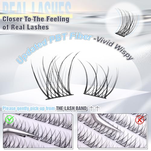 ALICE Natural Short Lash Clusters 8-12mm Wispy C-Curl Eyelash Extensions
