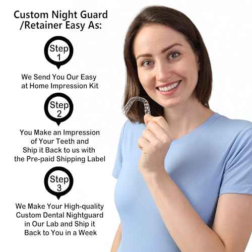 Custom Dental Night Guard, 3.0mm Custom Mouth Teeth Guard Against Teeth Grinding/Clenching for TMJ Relief and Bruxism (One Upper or One Lower Guard)
