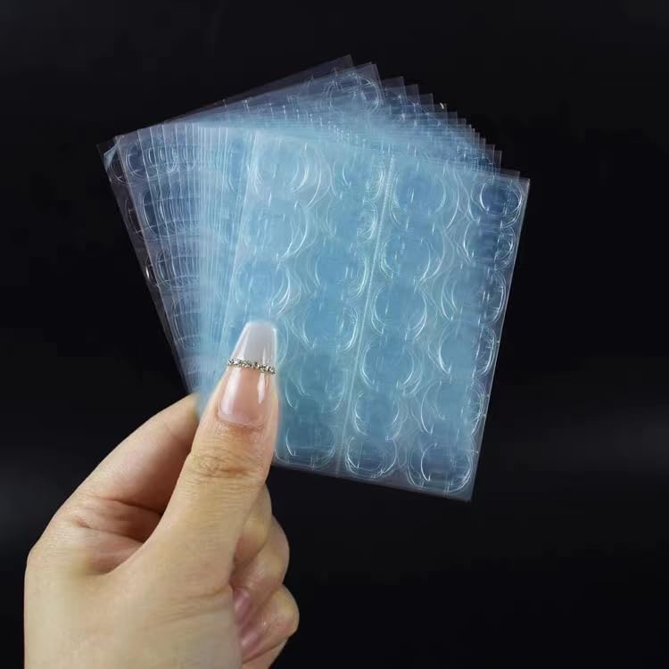 OwlkOrmy Thin Breathable Adhesive Tabs Fake Nail Glue Sticker 10~20 Sheets Super Sticky Double Sided Tips Flexible for Acrylic False Nails Manicure Tape (Blue 480 pcs)