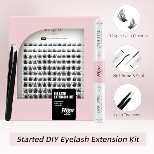 144Pcs D Curl Lash Clusters Kit - DIY Eyelash Extensions 8-16mm