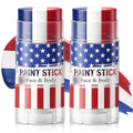 Red White Blue Face Paint Sticks - Waterproof 4th of July Makeup