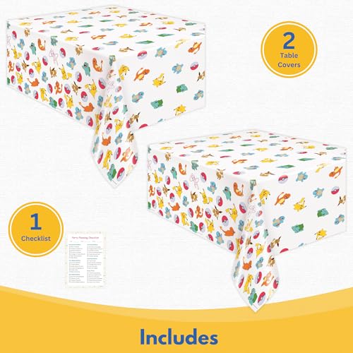 Pokemon Tablecloth 2-Pack - 54" x 84" Plastic Party Decorations