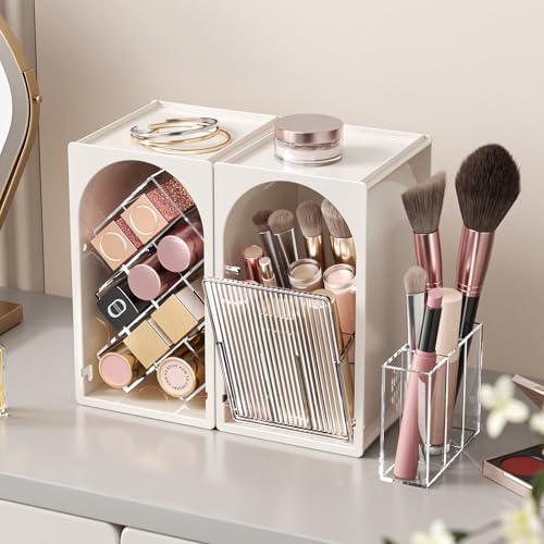 Modular Makeup Organizer, Clear Acrylic Cosmetic Storage Box with Drawer, Vanity Countertop Organizer for Makeup, Skincare and Beauty Accessories ? Multiple Styles