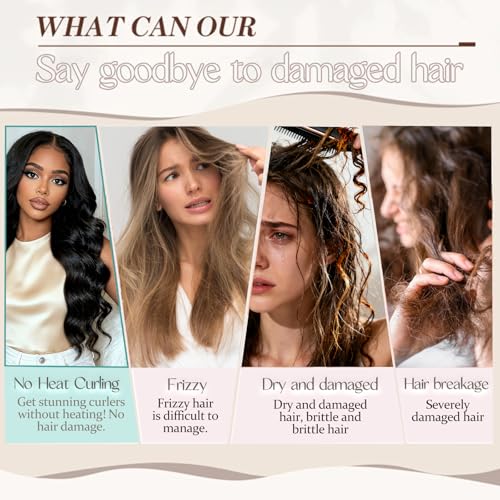 Airuiwu Brown Soft Suede Heatless Sleep Hair Curlers for Natural Curls