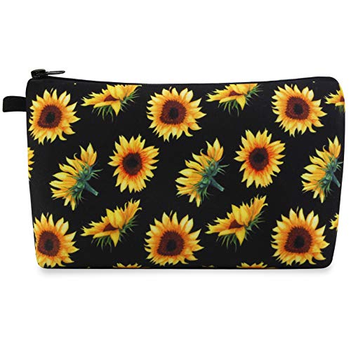 Sunflower Waterproof Makeup Bag for Travel & Daily Use