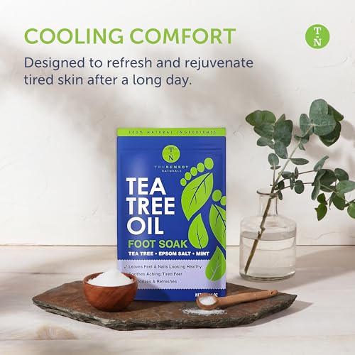 Tea Tree Oil Foot Soak with Epsom Salt & Mint by Truremedy Naturals - 14 oz
