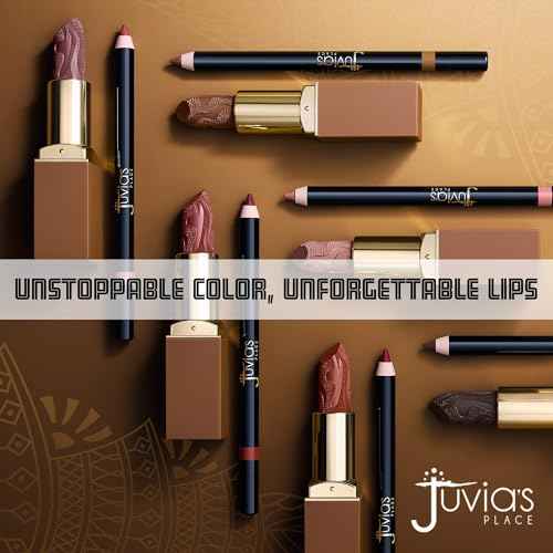 Juvia's Place Long Wear Lip Pencil ? Demure ? Waterproof & Kiss-proof, Long Lasting Lip Liner, Smooth Makeup Application - Soft Matte Finish Base for Lipstick - 13 Hours of Wear for Everyday Use