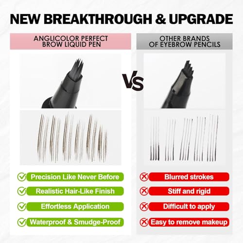 Anglicolor Microblading Eyebrow Pen Easy To Use,Eyebrow Pen Natural,Eyebrow Brush PenTo Hair-Like Strokes, Long-Lasting,Quick Drying,Outlining Filling Eyebrow Makeup 01 CARAMEL BLONDE