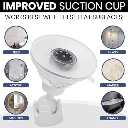 MIRRORVANA 3X Magnifying Round Shower Mirror for Fogless Shaving with Strong and Sticky Suction Cup, Shatterproof Surface and 360¡Æ Swivel - 6.7" Diameter