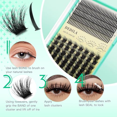 16Rows 80D Wispy Individual Cluster Lashes Fluffier DIY Eye Lashes Extensions 320 Pcs Makeup Volume Eyelashes Mixed 10-18mm Easy Grafting (80D-Mixed 10-18mm)