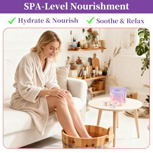 12-Piece Foot Bath Bombs - Rose & Lavender Foot Soak for Dry Cracked Feet