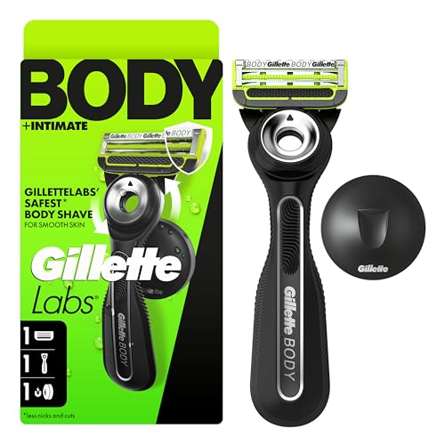 Gillette Labs Body & Intimate Razor for Men with Handle, Blade Refills & Shower Hanger