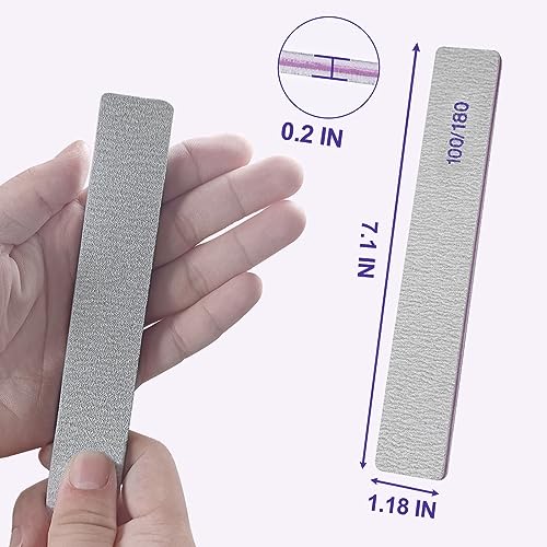 24-Pack Double-Sided Nail Files, 100/180 Grit Emery Boards