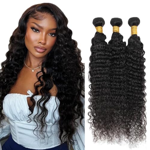 Deep Wave Human Hair Bundles - 12, 14, 16 Inch Brazilian Virgin Hair