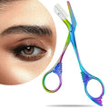 Eyebrow Trimmer Scissor With Comb, Eyebrow Trimmers, Professional Precision Eyebrow Trimmer, Eyebrow Trimmer Scissors with Combs, A Must-have Makeup Tool (Color Titanium)