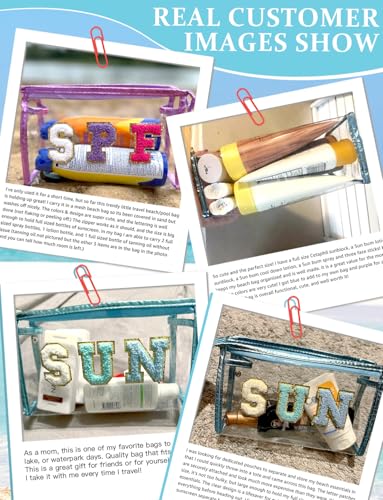 Pink Sunscreen Bag Clear Makeup Toiletry Pouch for Beach & Travel - Waterproof Cosmetic Organizer