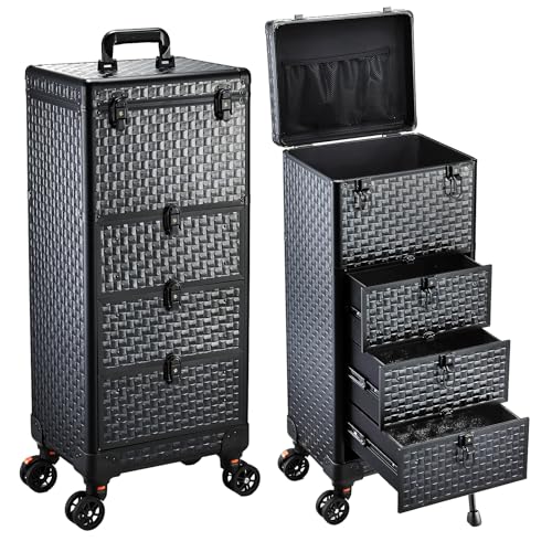 Yueieoun Salon Cart with 3 Drawers & Wheels - Rolling Makeup Trolley
