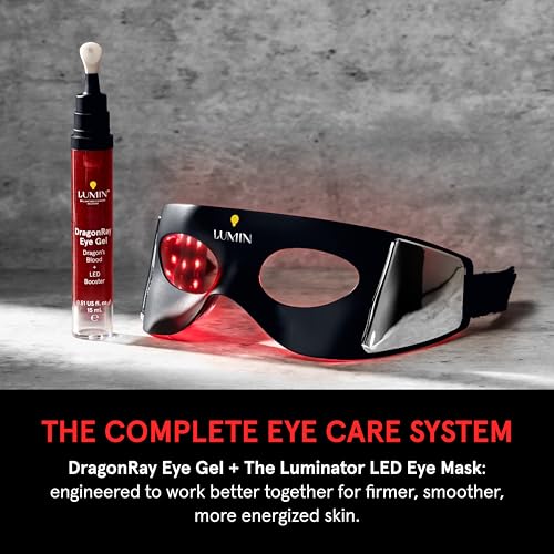 Lumin DragonRay Eye Gel, Under Eye Serum for Red Light Therapy, Peptides, Hyaluronic Acid & Caffeine Cream, Reduces Dark Circles & Puffiness, Compatible w Luminator Eye Mask, Vegan, 0.51oz (15ml)