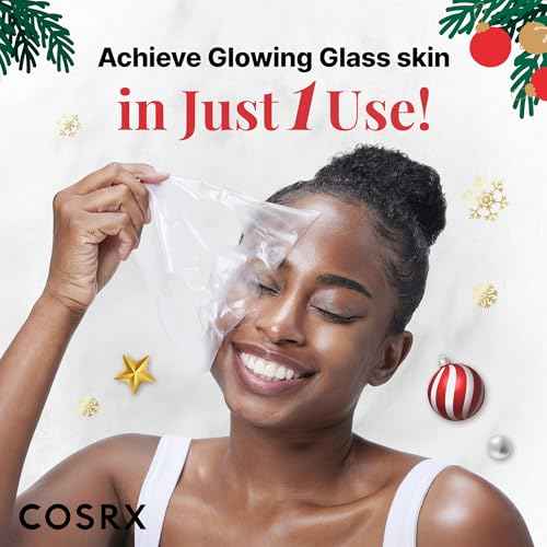 COSRX Glow-Boosting Face Mask Limited Holiday Gift Set 6ea, Snail Mucin, 6 Peptides & Alpha-arbutin for Glass skin, Collagen Face Mask, Korean Skin Care Set, Stocking Stuffers, Amazon Exclusive