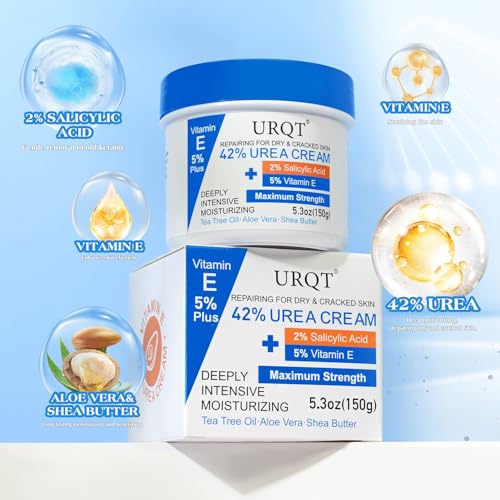 URQT 42% Urea Cream for Dry & Cracked Skin - Foot & Hand Moisturizer