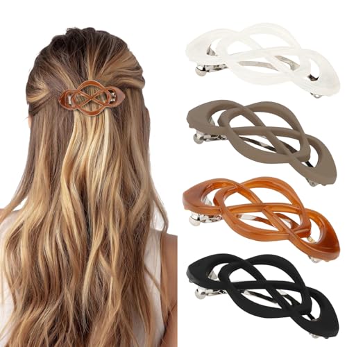 French Hair Barrettes Clips 4-Pack Set for Women