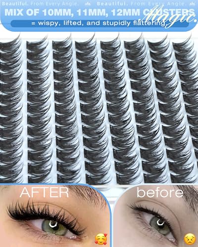 Wispy Lash Clusters 10MM 11MM 12MM Natural Eyelash Extensions