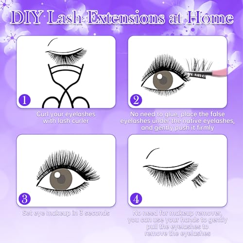 Self Adhesive Cluster Lashes - DIY Eyelash Extensions with Tweezers