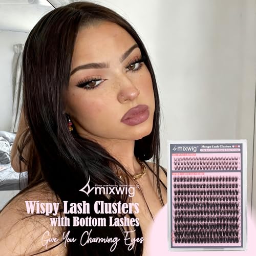 Lvmixwig Spiky Volume Wispy False Eyelash Clusters with Bottom Lashes 5-18MM