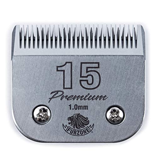 FURZONE Detachable Blade - Size 15 Blade 3/64", Made of Extra Durable Japanese Steel, Compatible with Most Andis, Oster, Wahl A5 Clippers