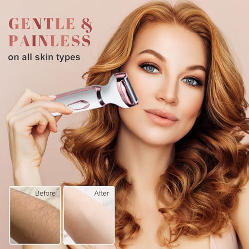 Oneleaf Electric Body Hair Trimmer for Men & Women ? Waterproof, Cordless, Low Noise, Rechargeable ? 3 Replacement Blades ? Painless Shaving for Beard, Bikini, Chest, Legs & More
