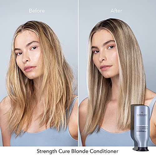 Pureology Strength Cure Blonde Purple Conditioner - For Blonde & Lightened Color-Treated Hair, Strengthens Hair & Fights Brass, Sulfate-Free & Vegan