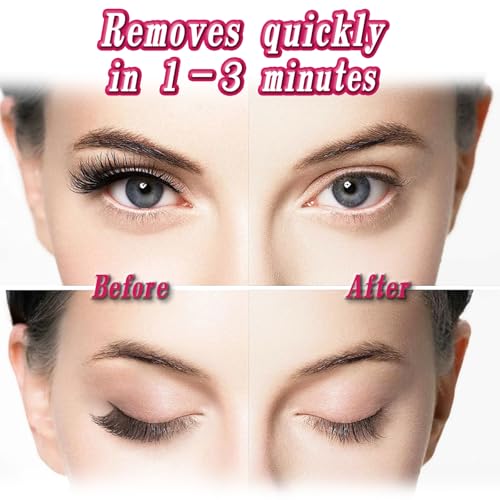 HAIOLORPRO Pink Lash Extension Remover Kit - Gentle 30g Gel, Eyelash Glue Remover, Includes Micro-Swabs & Eye Patches for Salon & Home