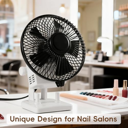 NOVAL Professional Nail Polish Dryer Fan, Adjustable Multi-Angle Design with Strong Wind Speed for Instant Drying, Salon Manicure Equipment, White and Black