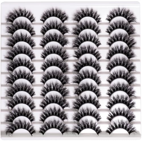 8D Faux Mink Lashes 20 Pairs - Soft Volume Cat Eye False Eyelashes