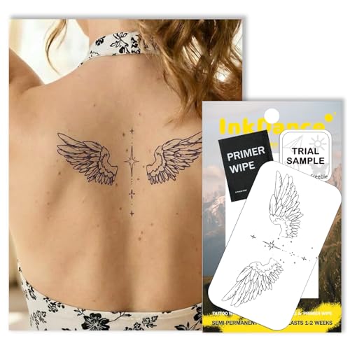InkDance Angel Wings Temporary Tattoo | 1-2 Week Waterproof
