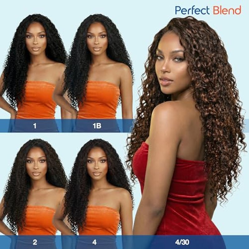26-Inch Water Wave Half Wig - Human Hair Blend by GLAM21USA