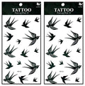 3D Cartoon Black Bird Temporary Tattoo Stickers (2 Sheets)