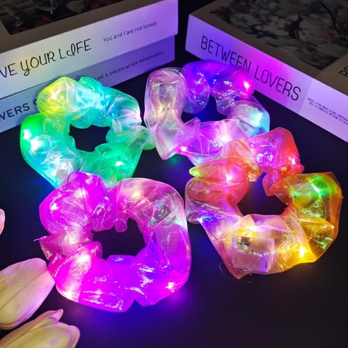 Asawira LED Hair Scrunchies - 4 Pack with 3 Light Modes