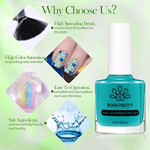 Born Pretty 24-Color Nail Art Stamping Polish Set - Holographic & Chameleon Effect