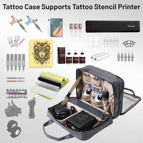 Phomemo Tattoo Bag - Tattoo Travel Case and Carrying Bag for Stencil Printer and Equipment, Compatible with Phomemo M08F / TP81 / TP31 Thermal Printer, Grey (BAG ONLY)