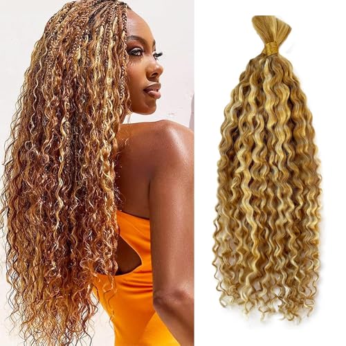 P27/613 Deep Wave Human Braiding Hair 22 Inch 2 Bundles