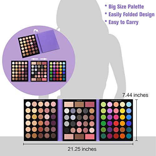UCANBE 86 Color Eyeshadow Palette with 15 Brushes Makeup Set