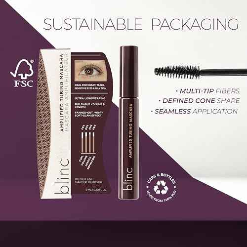 Blinc Amplified Tubing Mascara, Ultra-Longwearing Washable Mascara, Soft-Glam Volumizing, Lengthening and Defining Mascara, Gluten-Free and Cruelty-Free, 9mL / 0.30 Fl. OZ